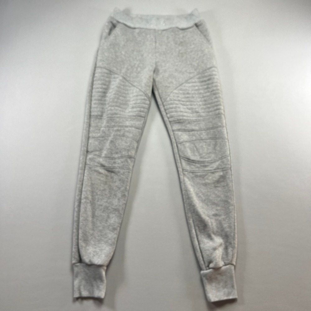 Roma Concept Moto Jogger Pants Women Small Heather Gray Fleece Lined Tapered Leg